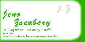 jeno zsembery business card